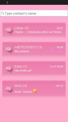 GO SMS Pro Theme Romantic android App screenshot 1