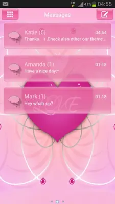 GO SMS Pro Theme Romantic android App screenshot 3